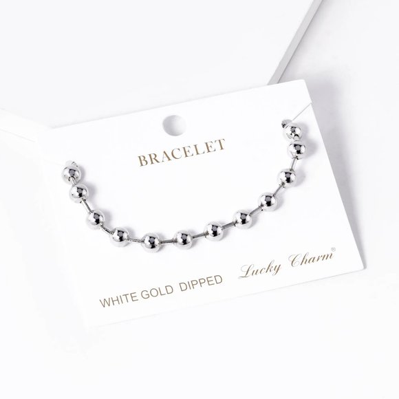 18K GOLD DIPPED BALL CHAIN BRACELET - Picture 2 of 2